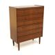 Scandinavian "tallboy" chest of drawers in teak, Denmark, 1960.