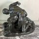 Large bronze after the antique preserved in the Uffizi in Florence, the wrestlers around 1880.