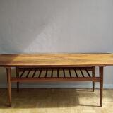 1960s blond wooden coffee table