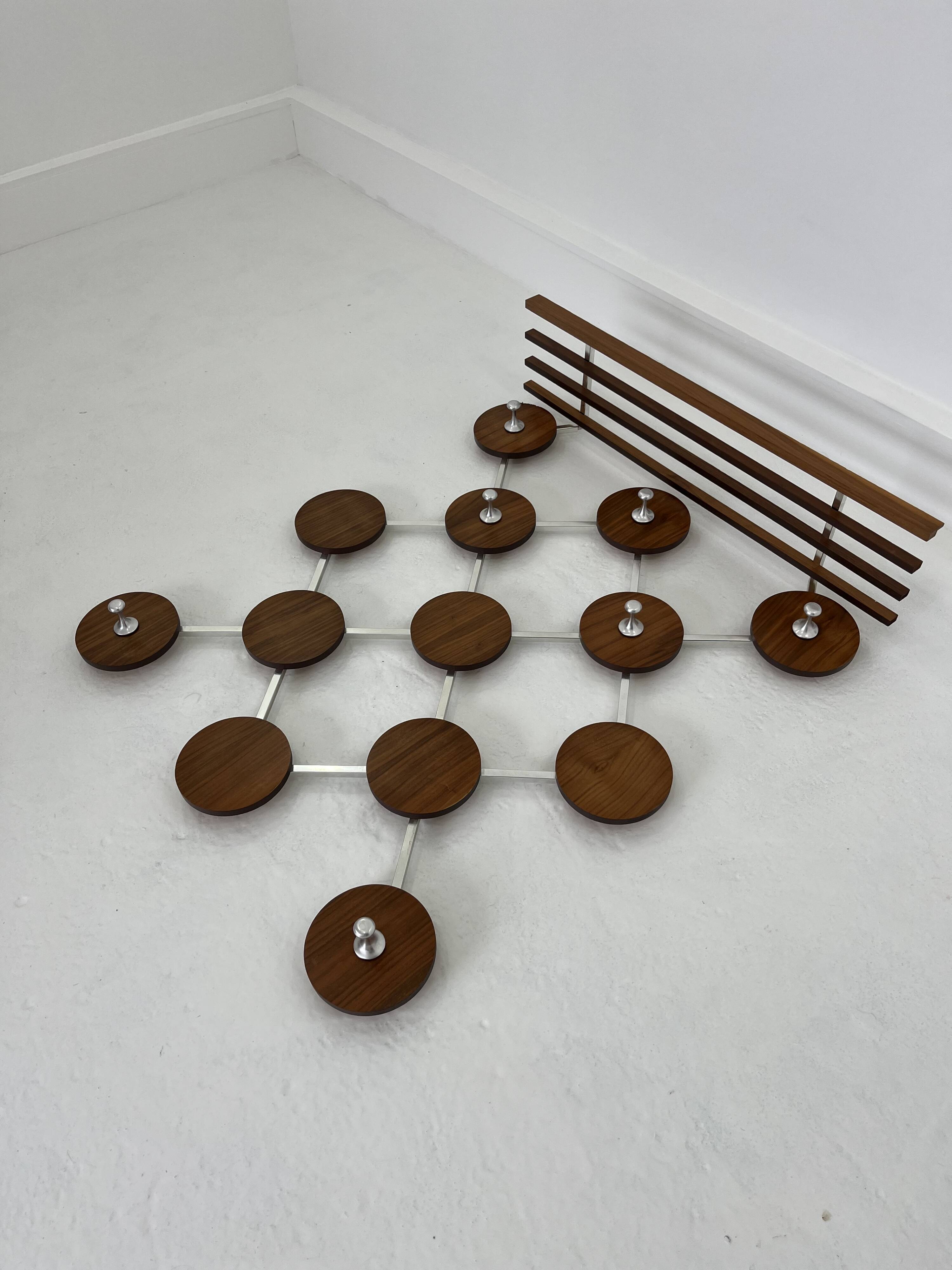 Vintage Scandinavianteak and Metal Coat Rack, 1960s