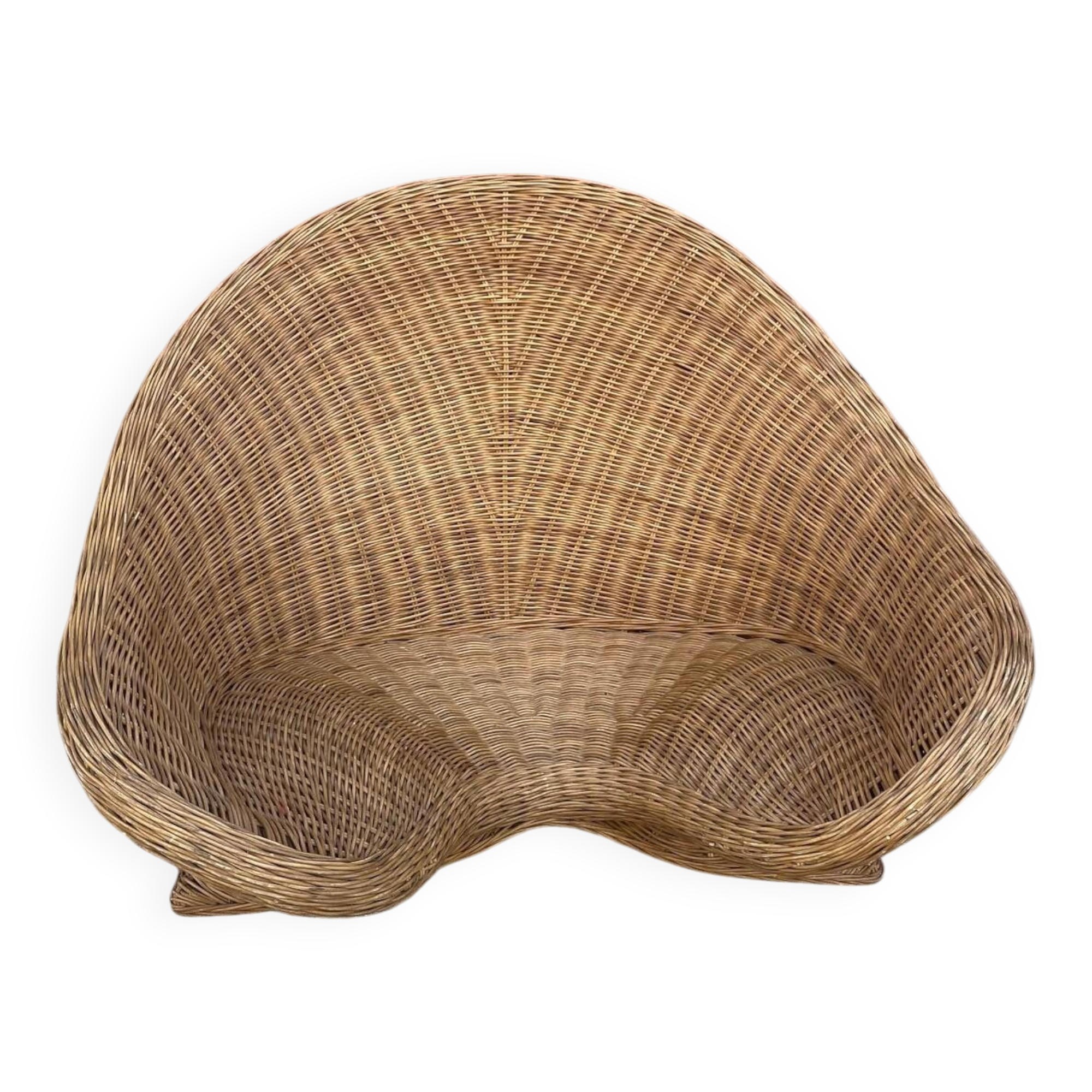 1970s rattan lotus meditation chair