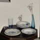 Decorative plate with blue flower pattern D25