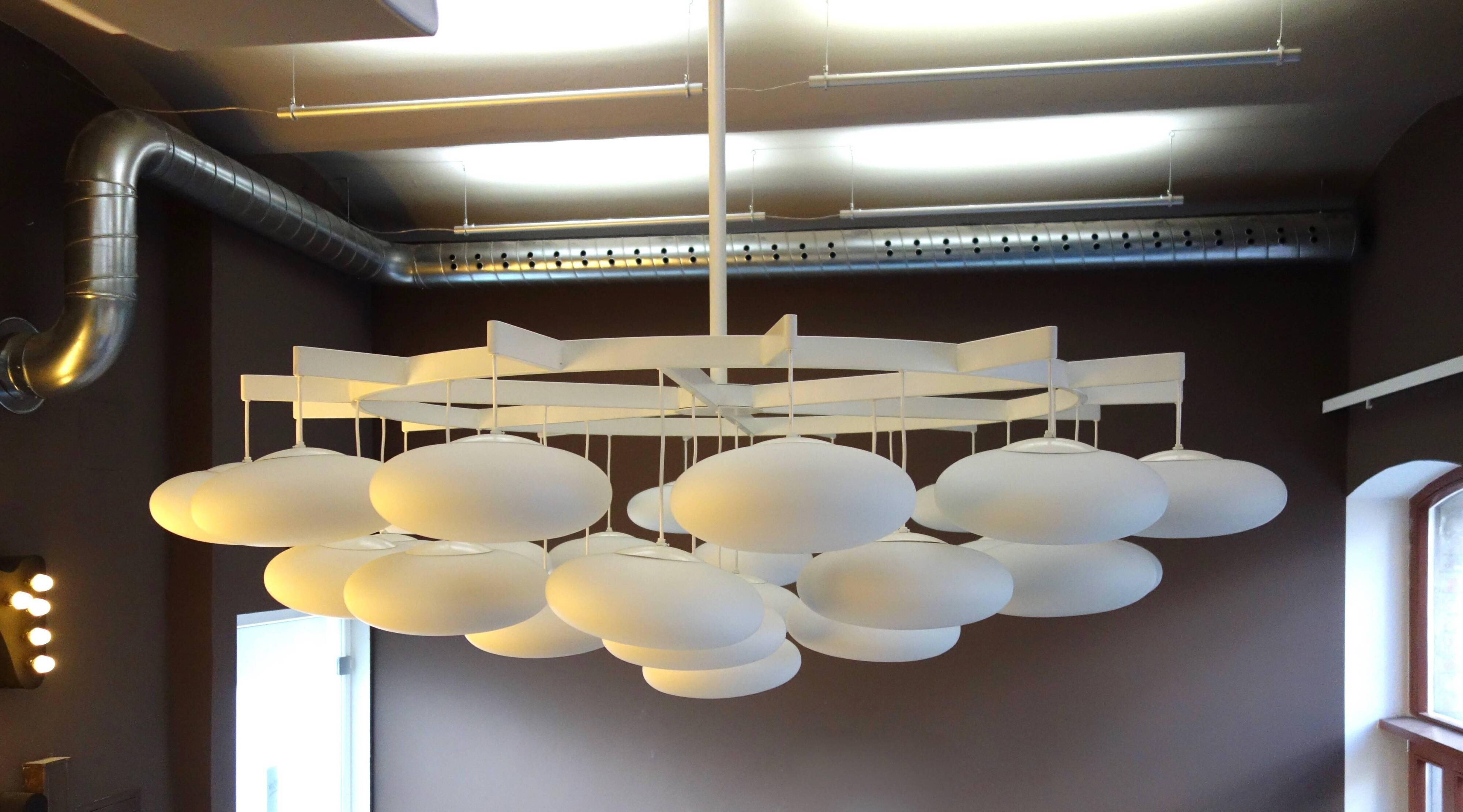 Impressive large modern cloud chandelier from the mid-century Milchhalle Vienna.
