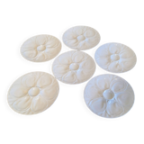 Set of 6 white porcelain oyster plates from Pillivuyt