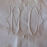 Old white sheet Monograms M C
