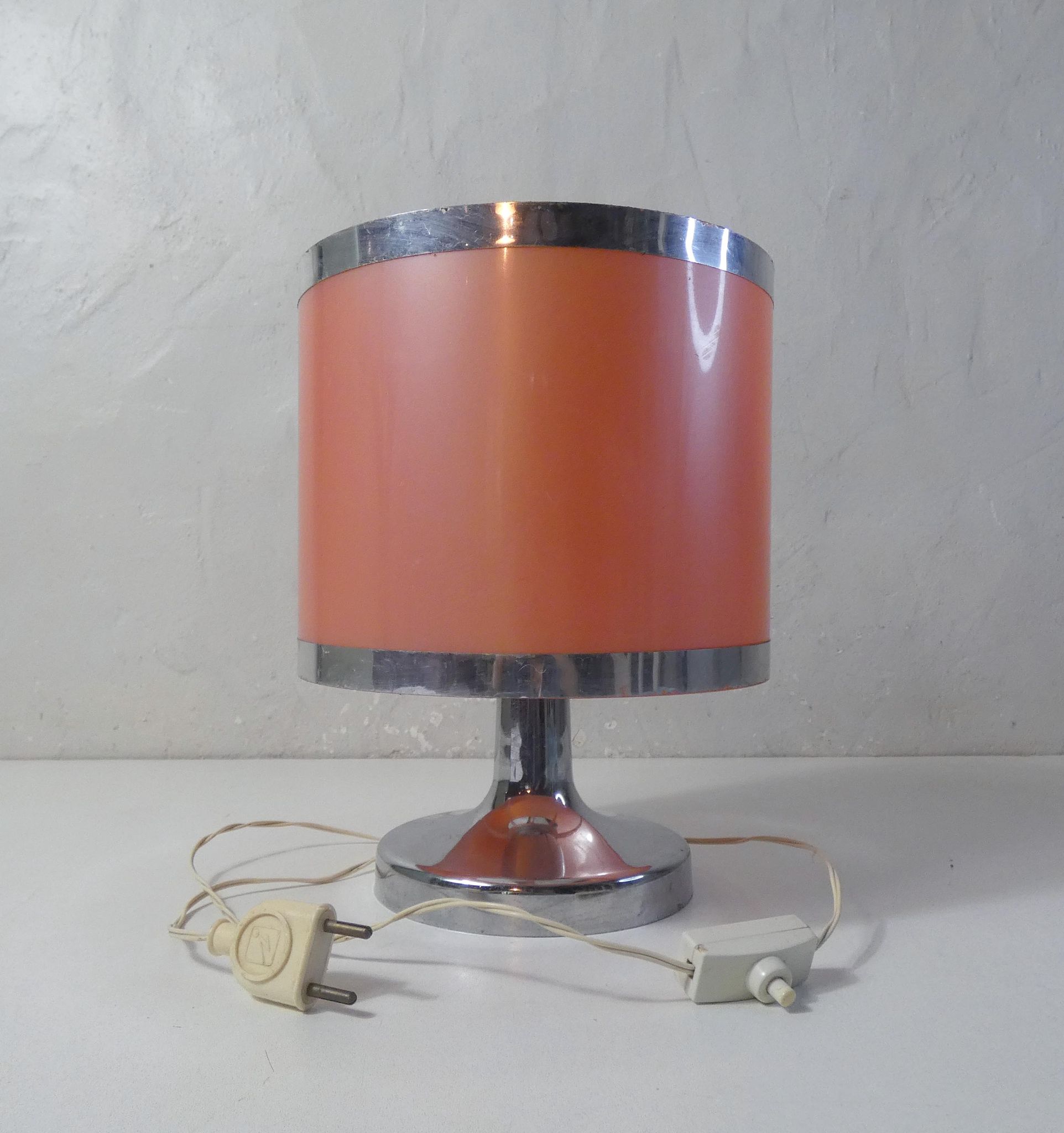 Vintage pink and silver lamp