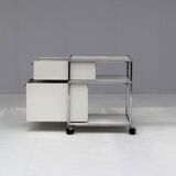 Chariot USM Haller blanc par Fritz Haller, 1980