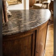 Rare Low Corner Cabinet from the Louis-Philippe Era – 19th Century – Marble Top