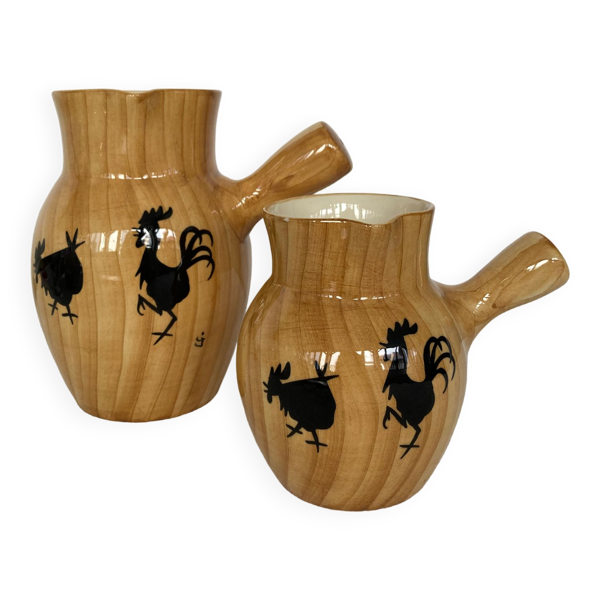 Set de 2 pichets Grandjean Jourdan Vallauris années 50