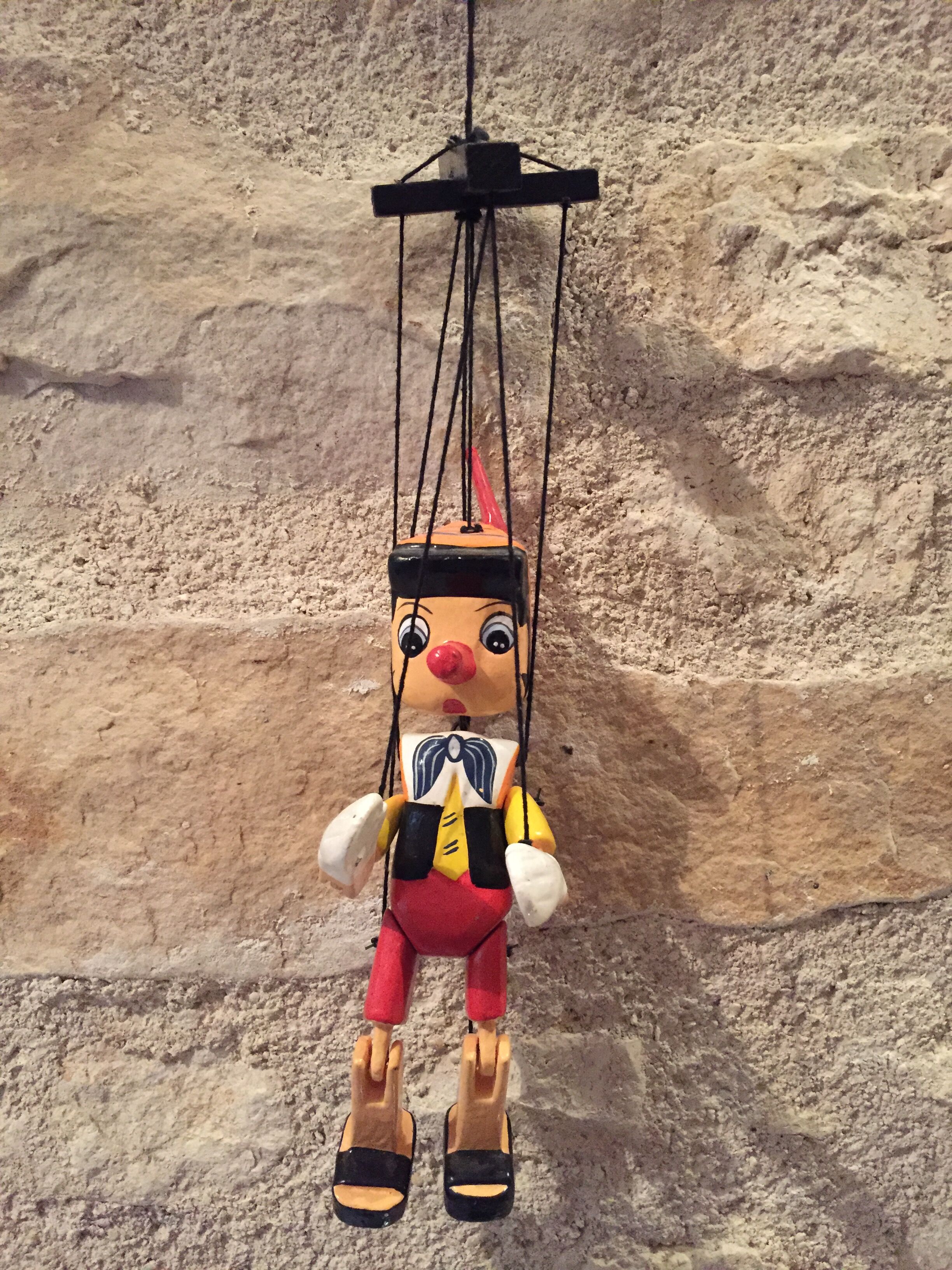 Marionnette Pinocchio en bois peint