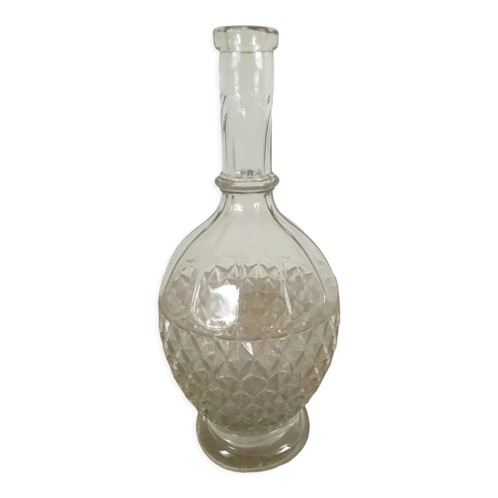 Cast glass decanter