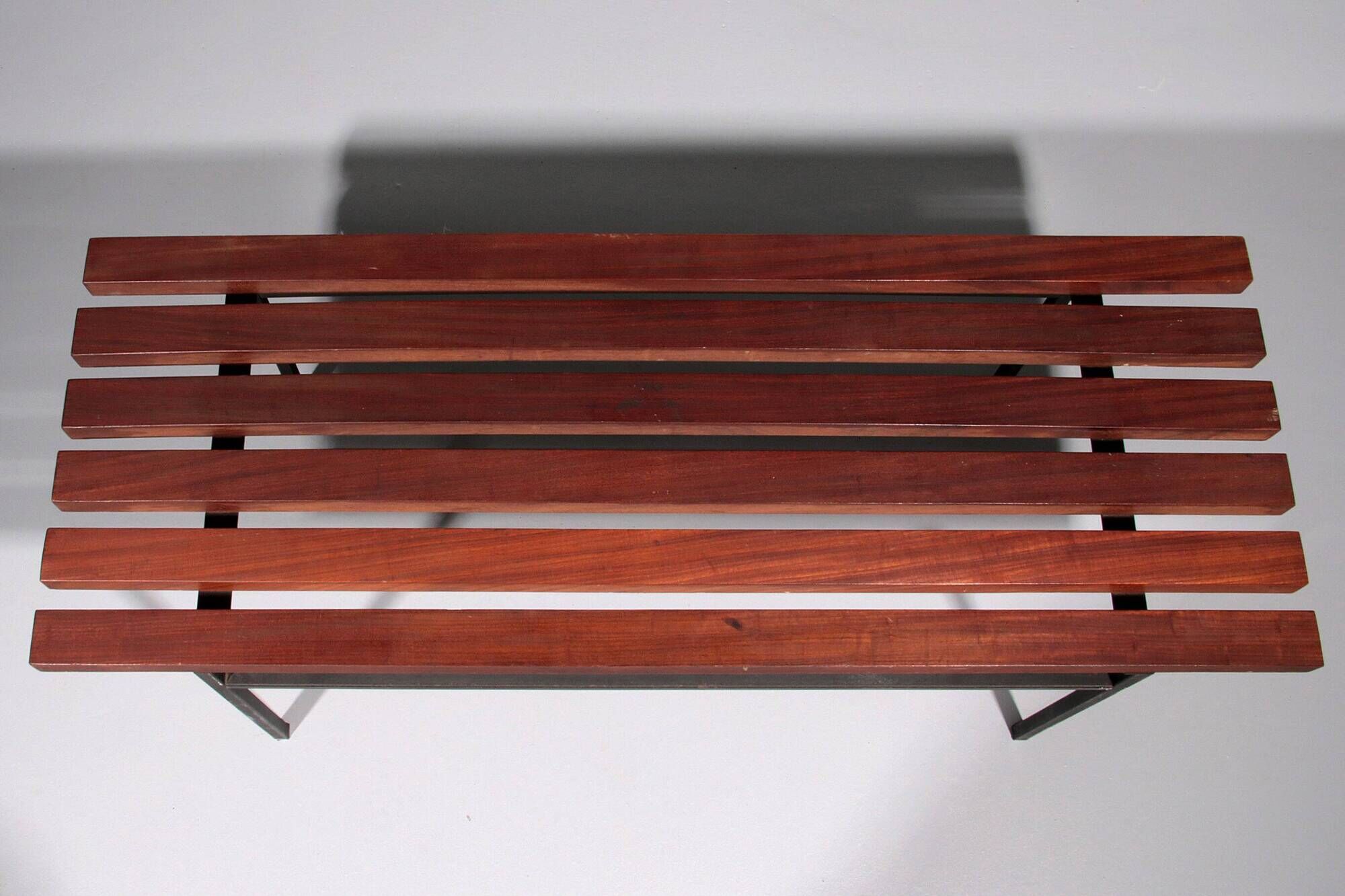 Mid-Century Meranti Wood Bench 1960 Italy