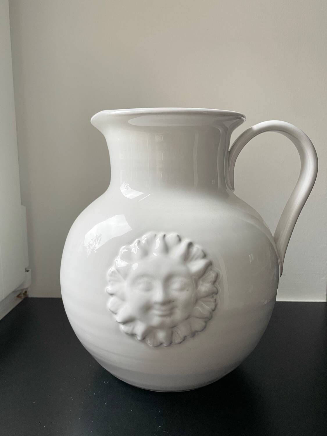 Vase, white ceramic sun jug