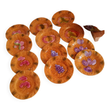 12 dessert plates and deep dishes from Salins-les-Bains, France.