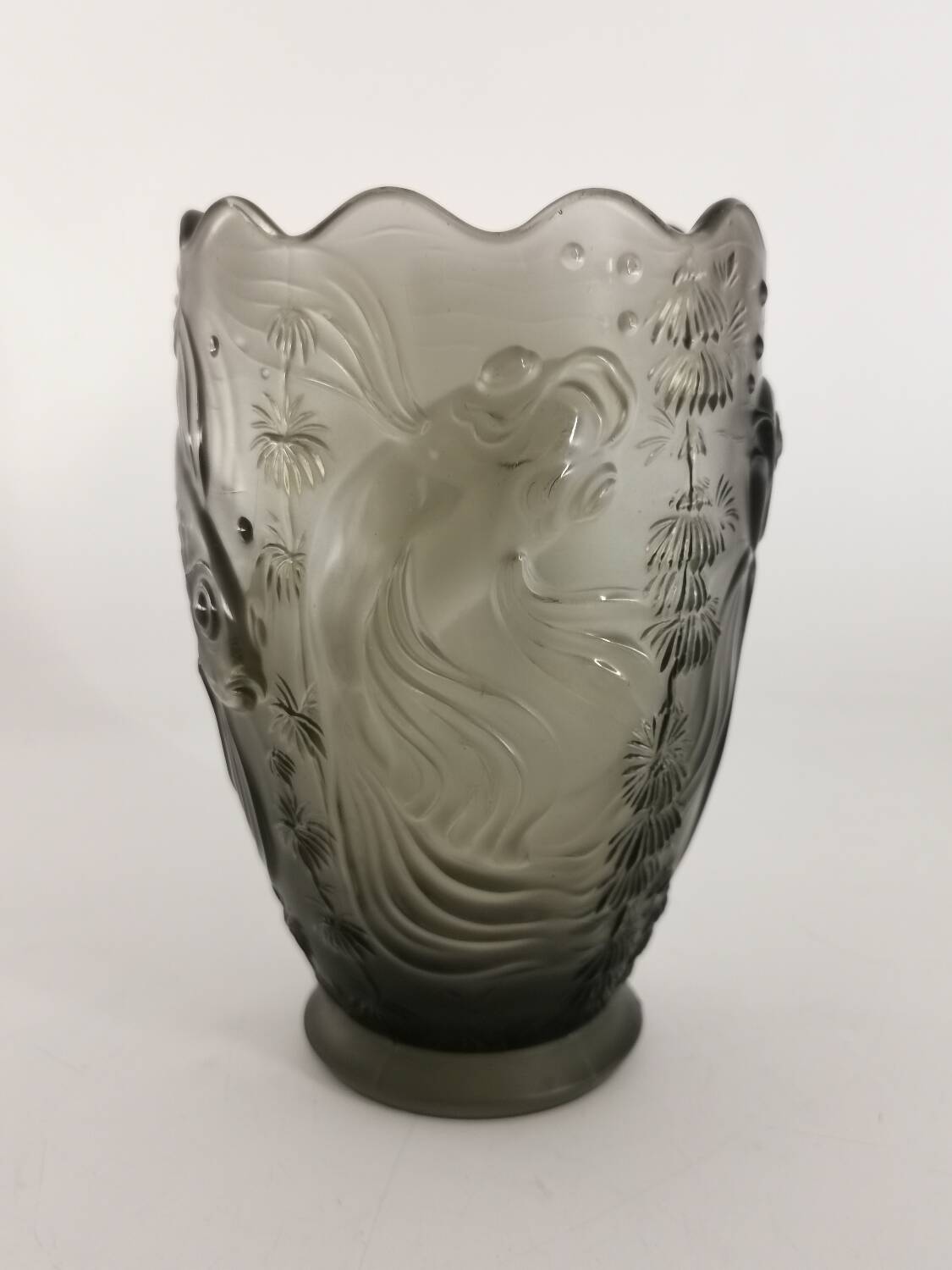Art Nouveau vase Josef Inwald glass decor Koi Carps 1900