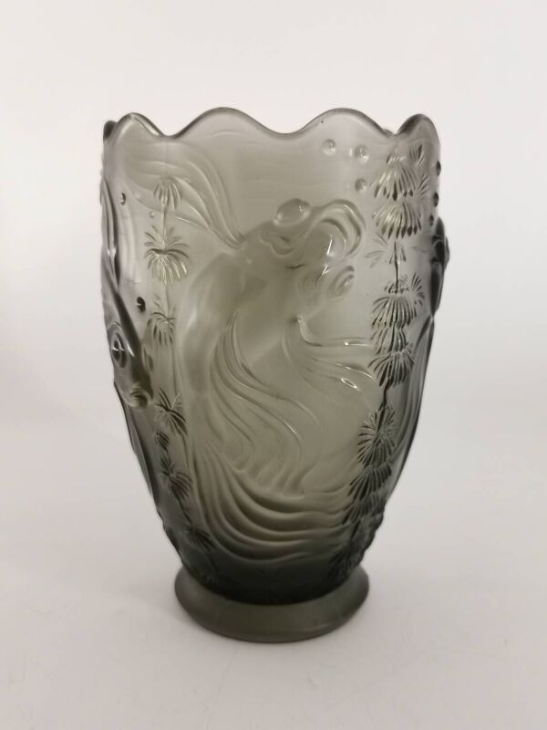 Vase art nouveau Josef Inwald verre  décor Carpes Koi 1900