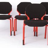 Space Age Chairs Set of 4, Fröscher Stacking Chairs, 1980s German Design