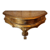 Mid-19th century wall console in wood and gilded stucco