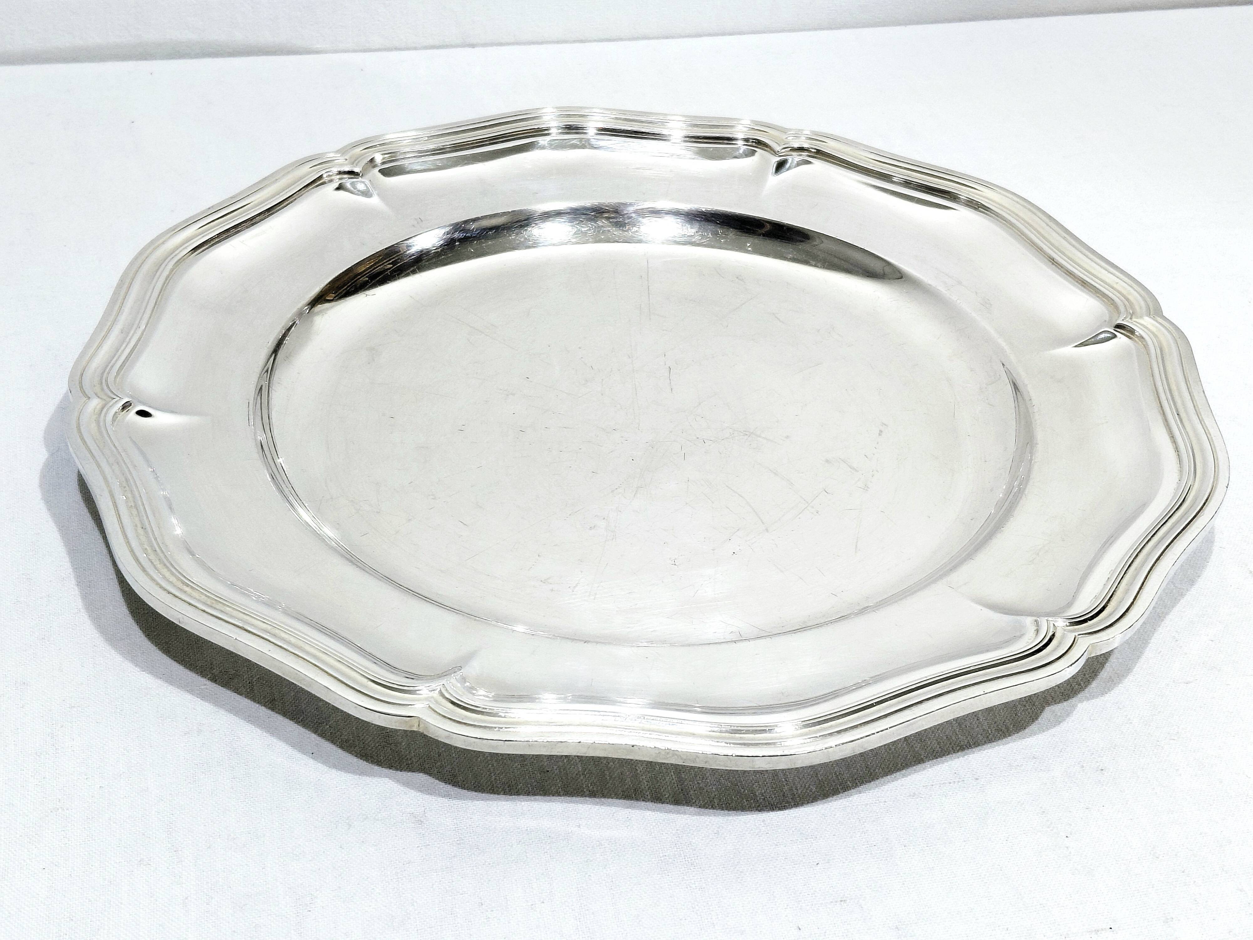 Christofle - Silver-plated metal rimmed plate