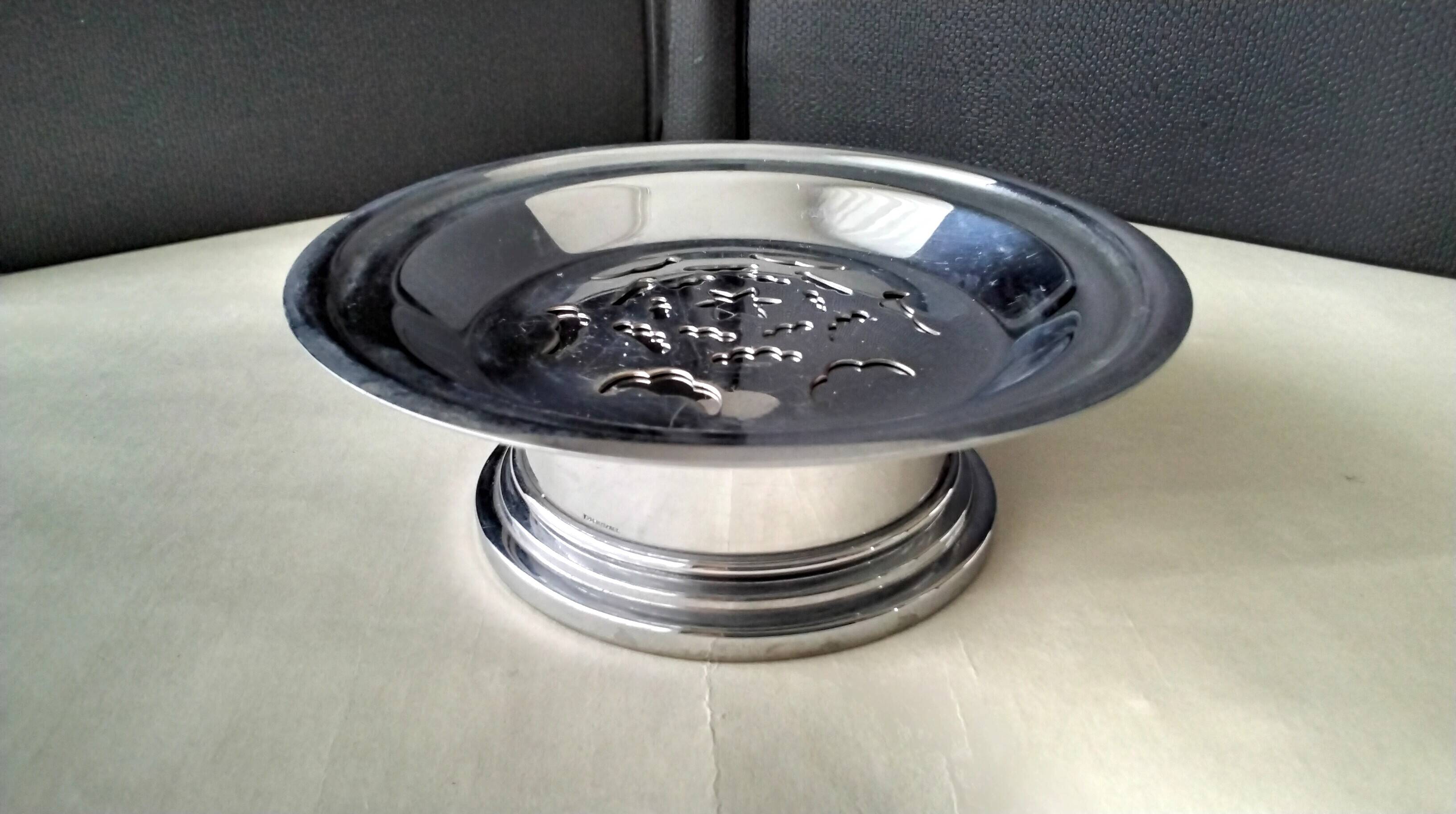 Large butter dish type "Coquillor" in stainless steel