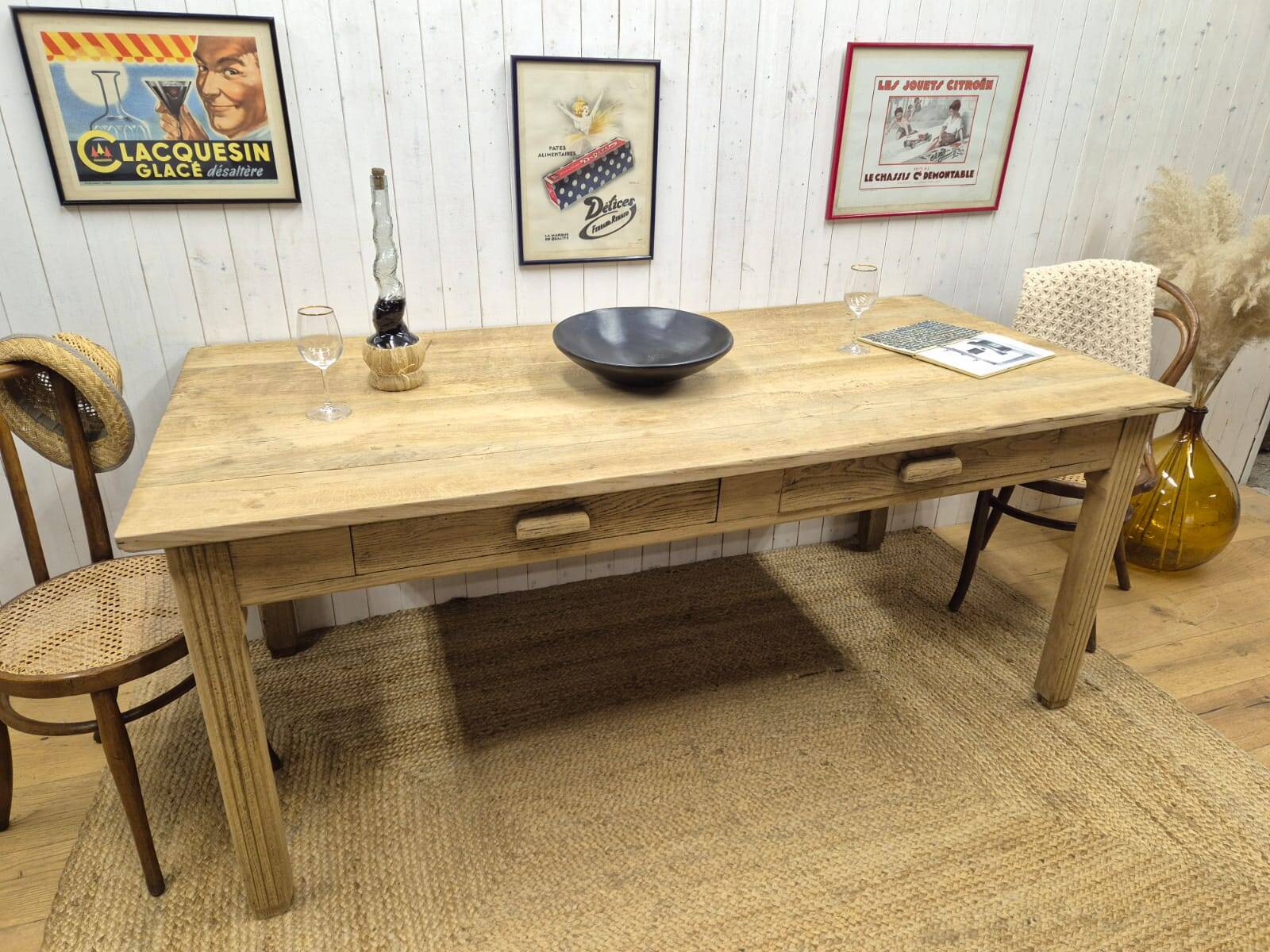 Solid oak farmhouse table