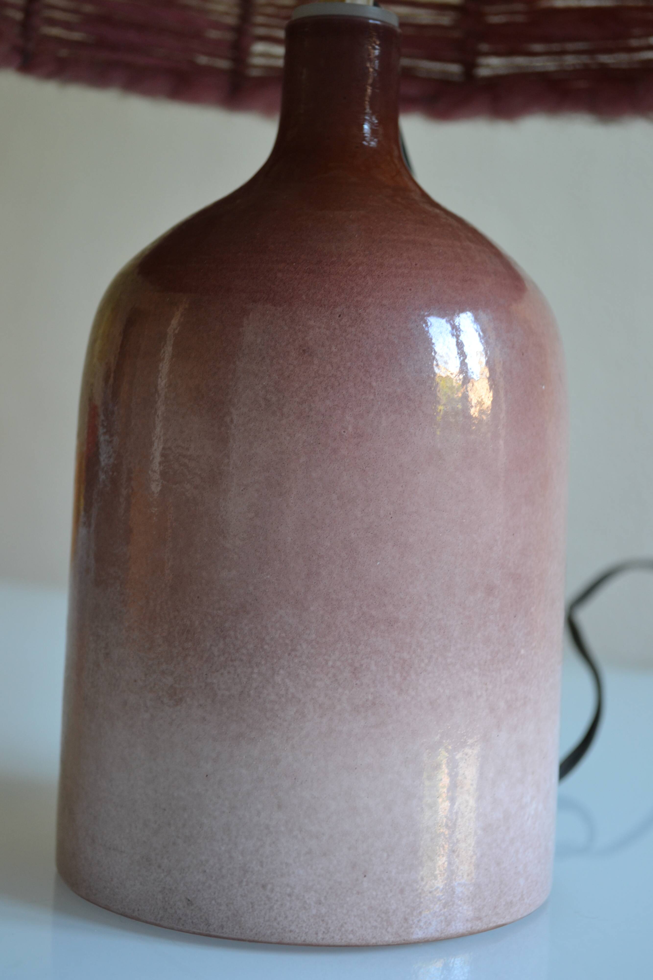 Vintage ceramic and wool lamp
