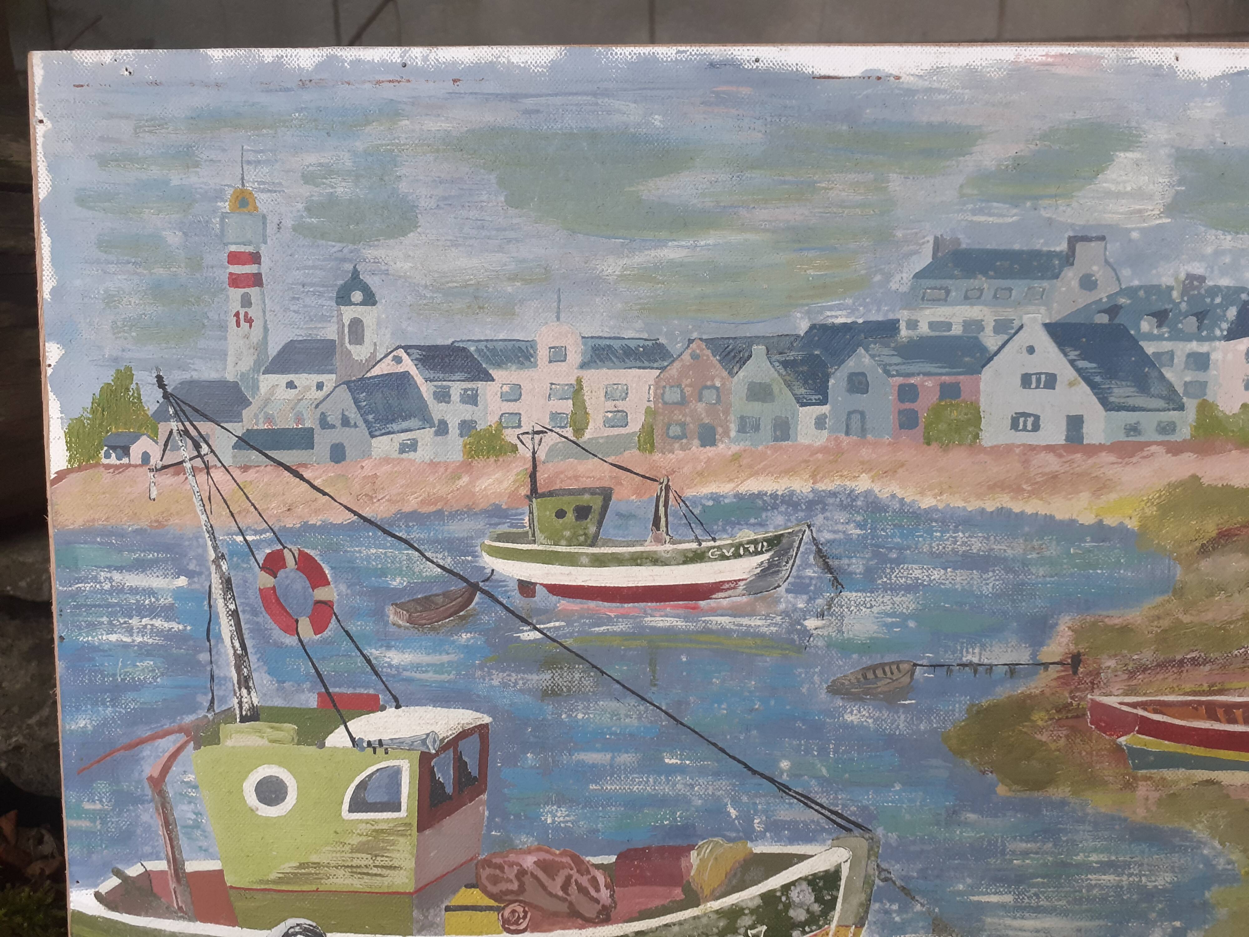Oil "Fishing boats at Port Le Guilvinec"