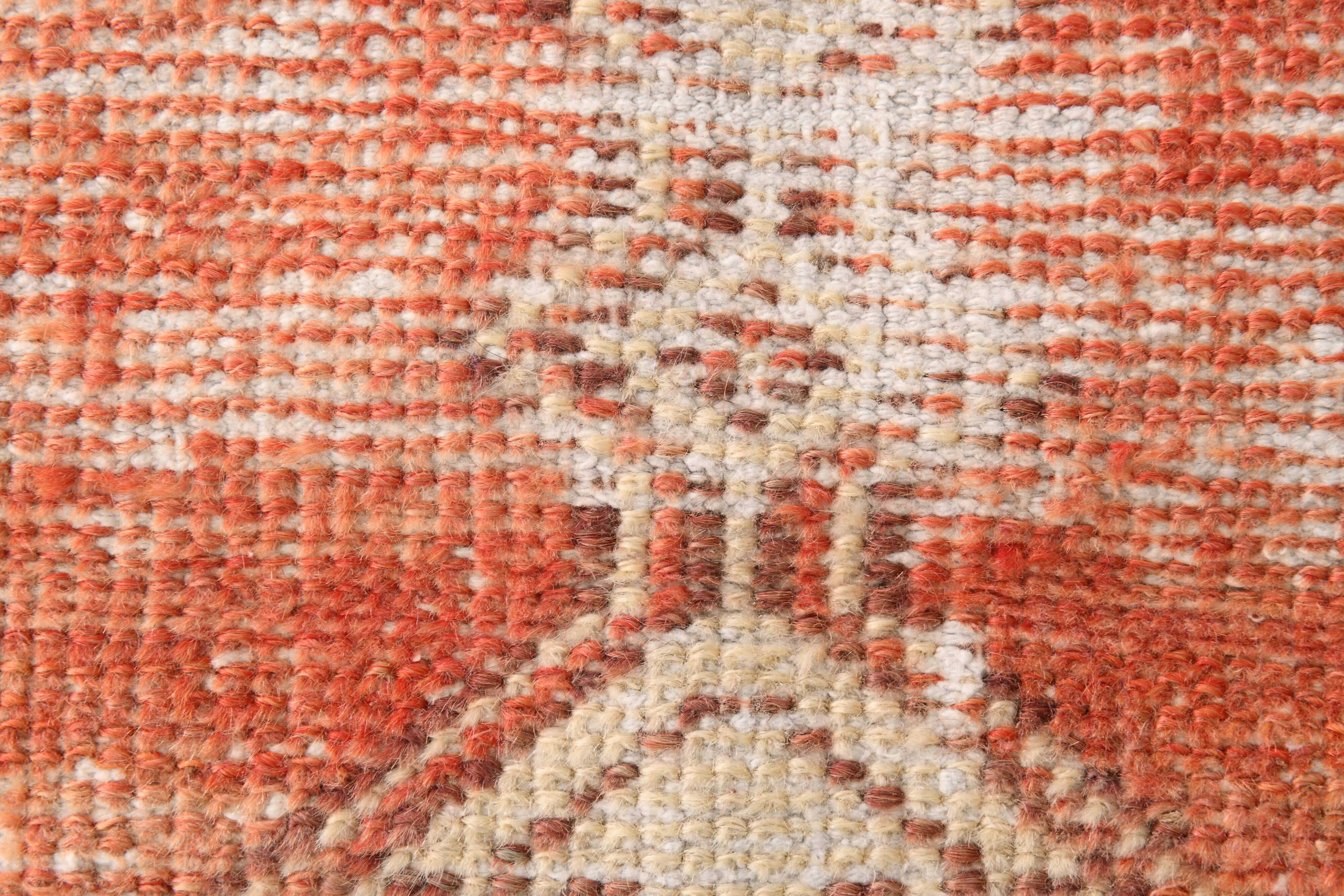 Red & Cream Vintage Runner Rug, 86x265Cm