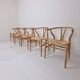 Chaises Wishbone CH24 de Hans J. Wegner par Carl Hansen & Søn, Danemark, Ensemble de 5