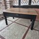 Antique black raw wood coffee table