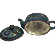China, small cloisonné bronze teapot early 20th century
