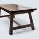 Brutalist table designed by Georges Robert in stained pine. France, 1960.