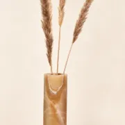 Cylindrical vase in natural veined onyx – Semi-precious stone