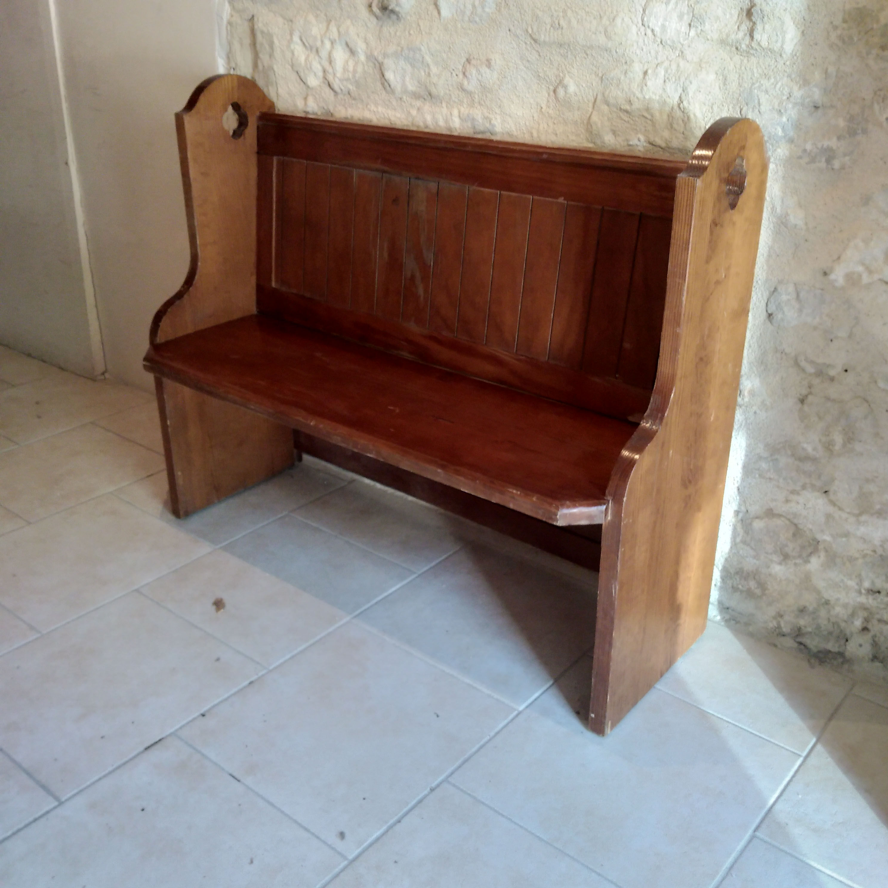 Wooden church bench