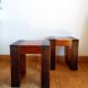 Pair of exotic wood bedside tables