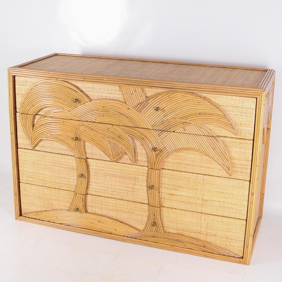 Rattan chest of drawers with 4 drawers
