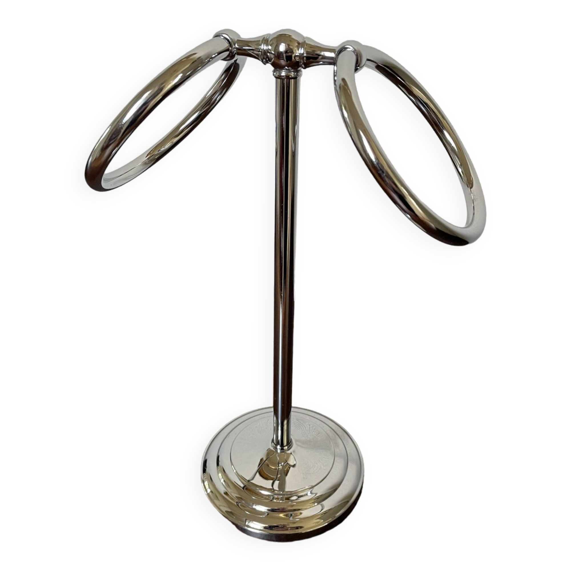 Chrome countertop towel rack