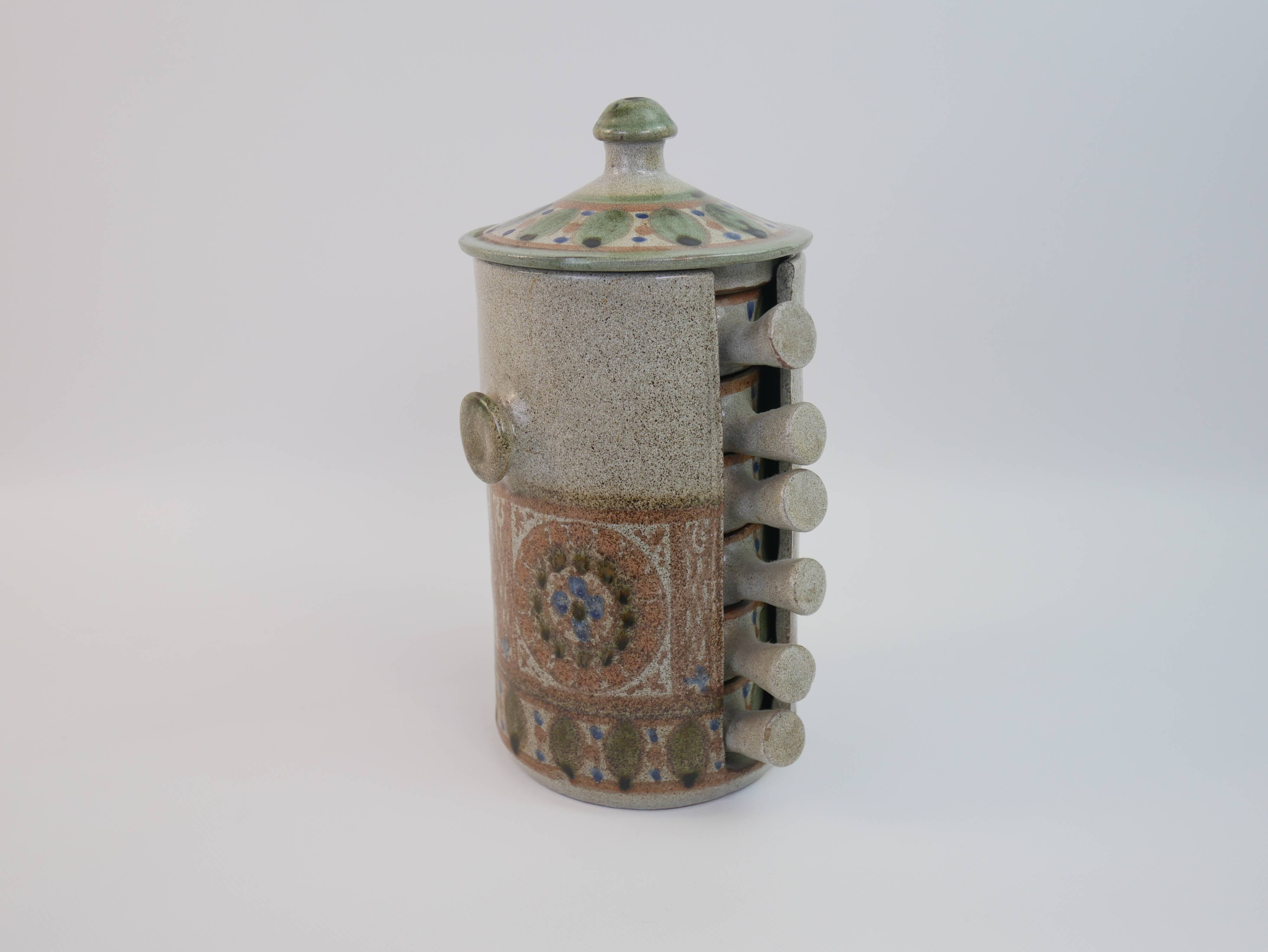 Ceramic aperitif service signed Lamnara Salé Maroc