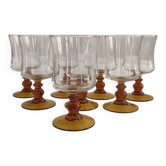 Set of 8 Arcoroc France stemmed glasses