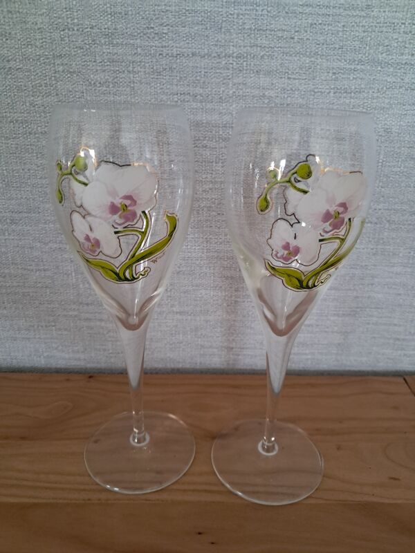 4 flûtes à champagne belle époque Perrier Jouet