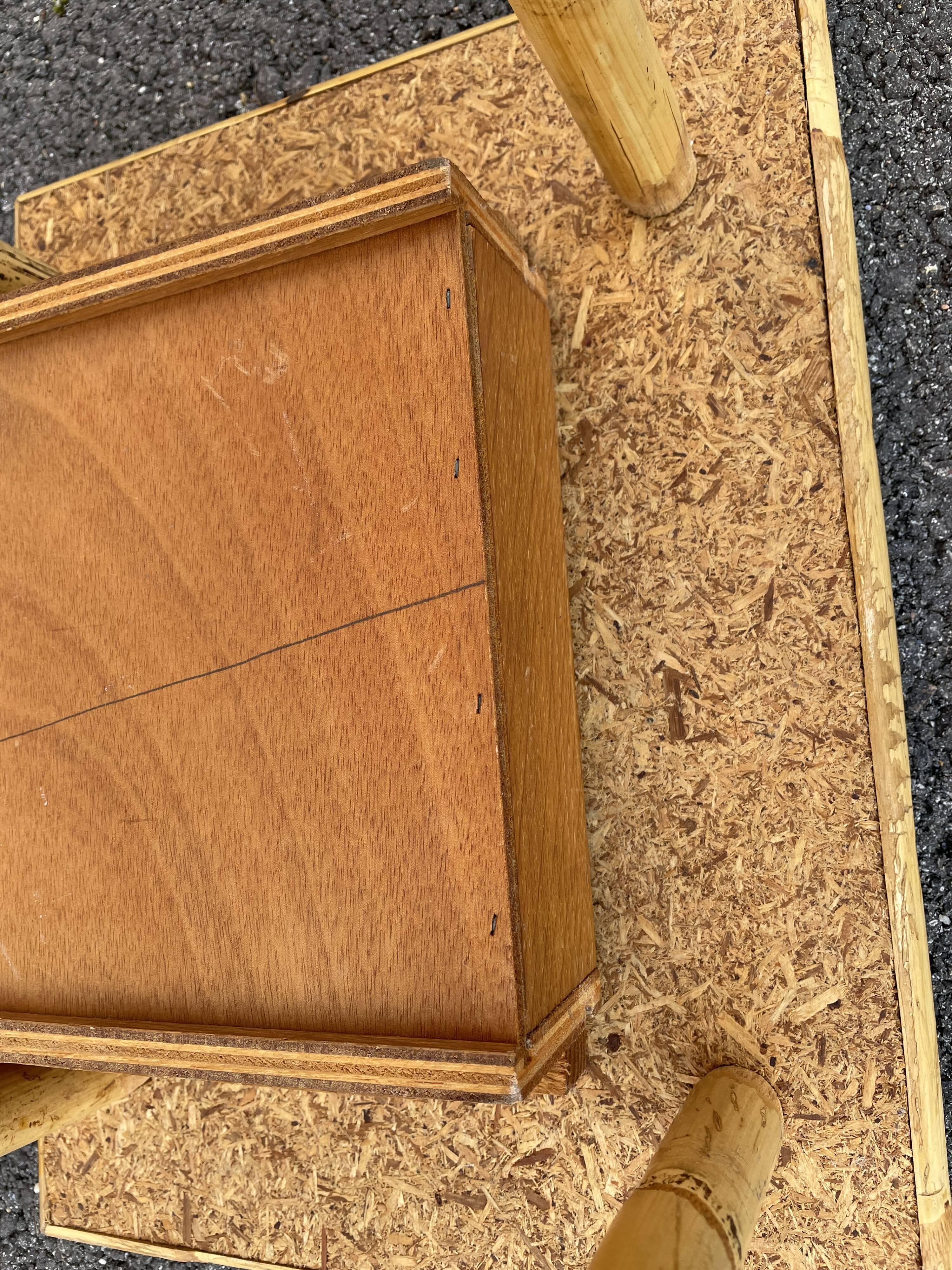 Rattan bedside and bamboo