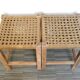 Paire de tabourets en bois et corde années 60