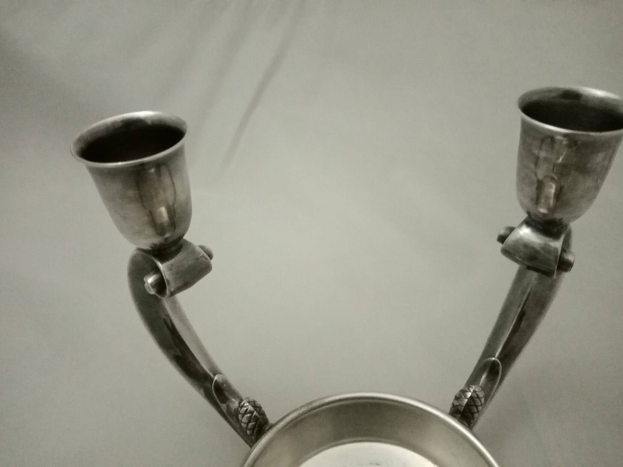 Reed - barton art deco glass-cut silver metal candlestick