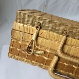 Valise vintage en rotin/osier