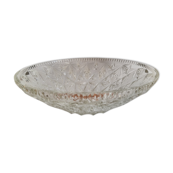 Coupe à fruits en verre ciselé