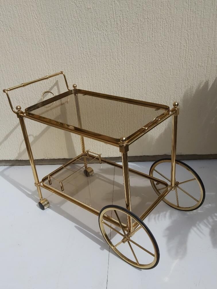 Rolling dessert brass removable tray 70s