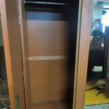 Vintage wardrobe with needle feet and 2 mirrored doors