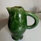 XL vase pitcher in green glazed clay Vallauris 1960