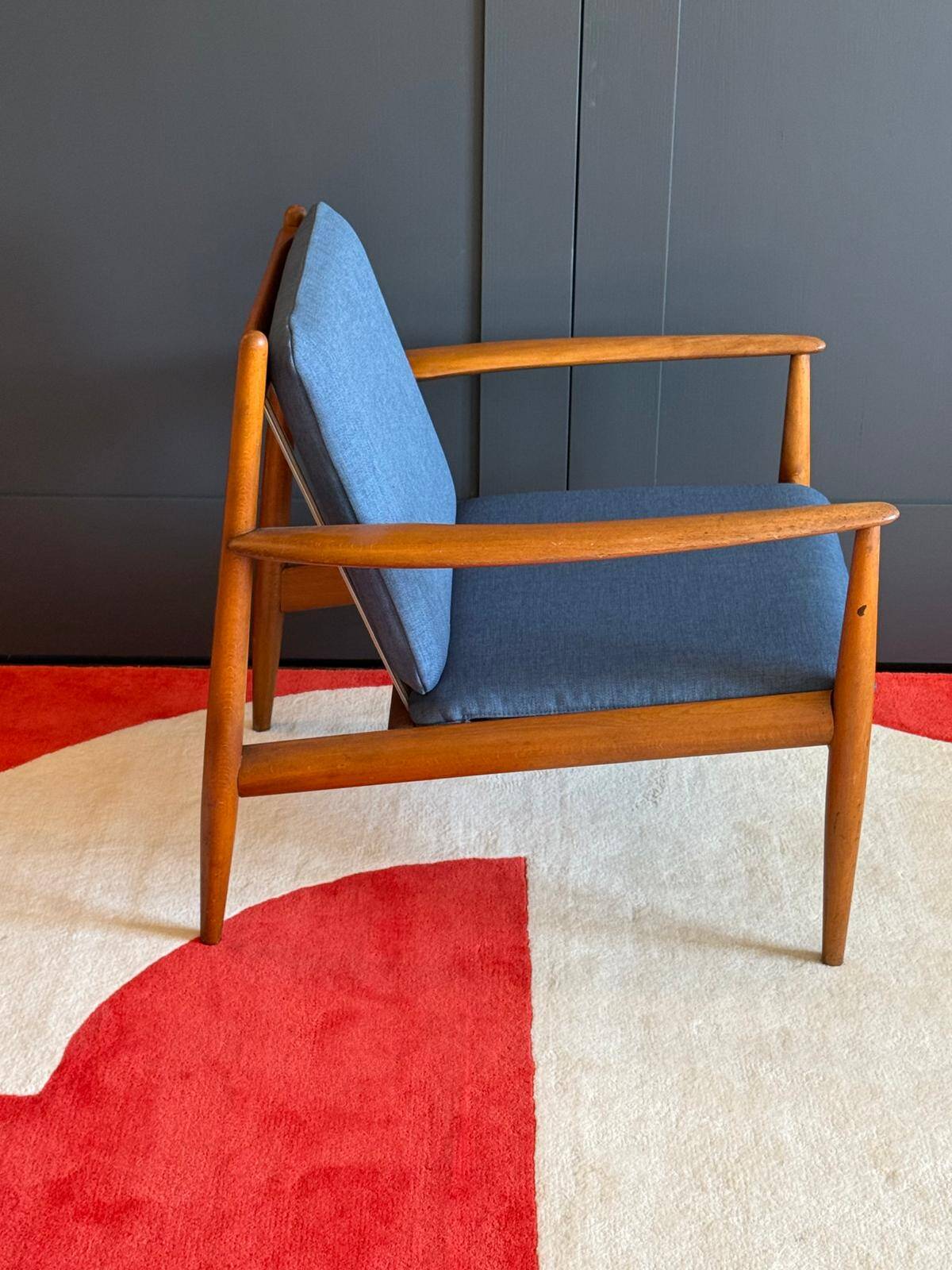 Scandinavian armchair in solid teak by Grete Jalk