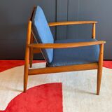 Scandinavian armchair in solid teak by Grete Jalk